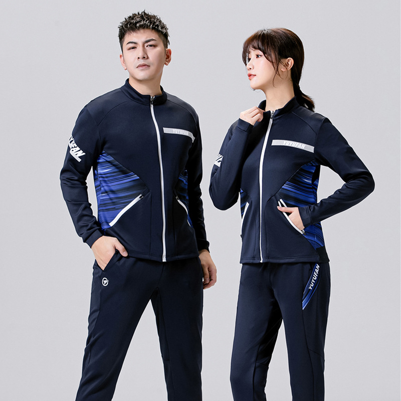 New Autumn and Winter Badminton Suit Tennis Long Sleeve Jacket Trousers Men's and Women's Competition Training Suit 180