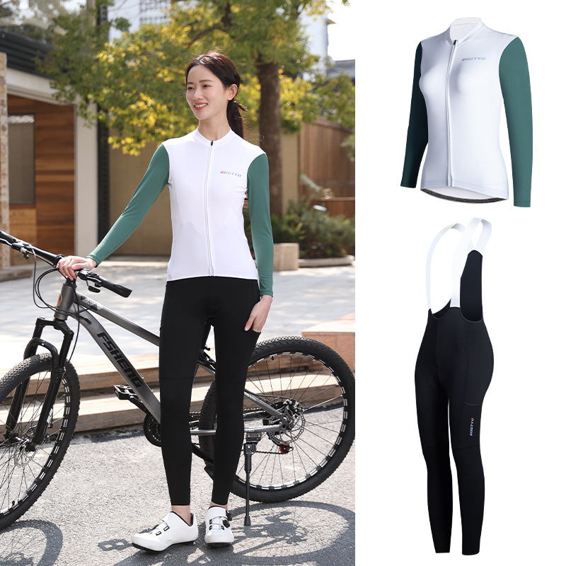 Vehículo de carretera de montaña ropa de ciclismo de manga larga primavera y verano ligera chaqueta de mujer delgada y rápida secado conjunto de bicicleta profesional