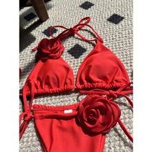 Solid color drawstring strap split swimsuit��ɫ���K����Ӿ�b
