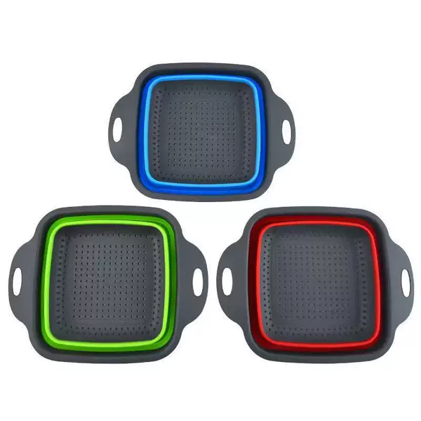 Multifunctional Kitchen Drain Basket Household Fruit Washing Basin Square Foldableing Drain Basket Drain Basket Vegetable Washing Basin