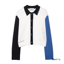 Z跨境欧美风2025新款时尚气质亚马逊女装批发撞色针织外套3920795