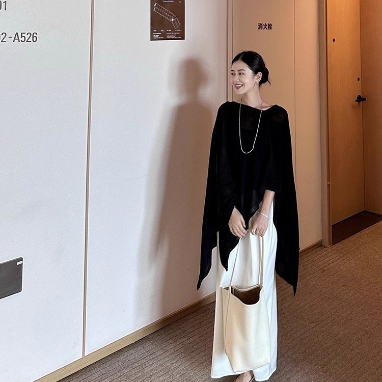 自然美学 /大披肩针织斗篷不规则设计感气质上衣针织衫空调披肩女|undefined