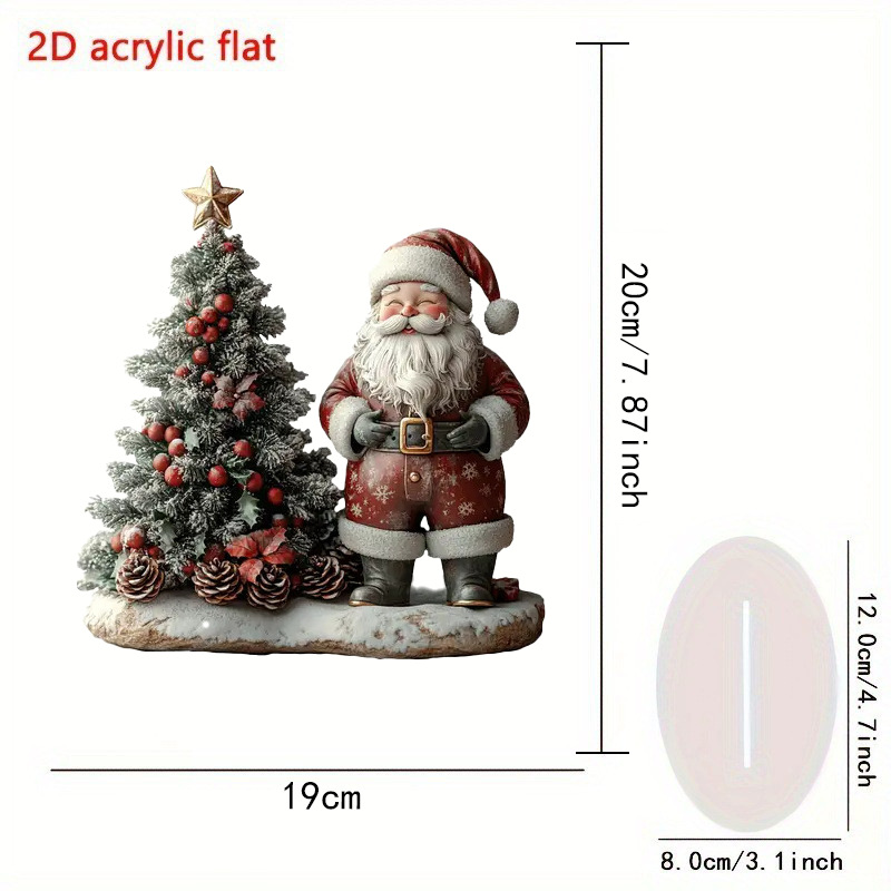 Transfronterizo acrílico 2D Navidad Snow House Santa Claus reno muñeco de nieve decoración de mesa