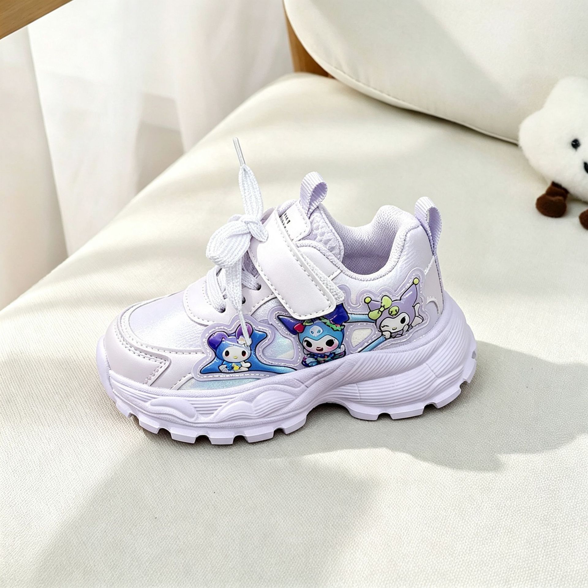 23-32 Pato de tamaño infantil superficies de cuero impermeables nuevos zapatos deportivos para niños medianos y grandes zapatos de botón giratorio para niños image 2