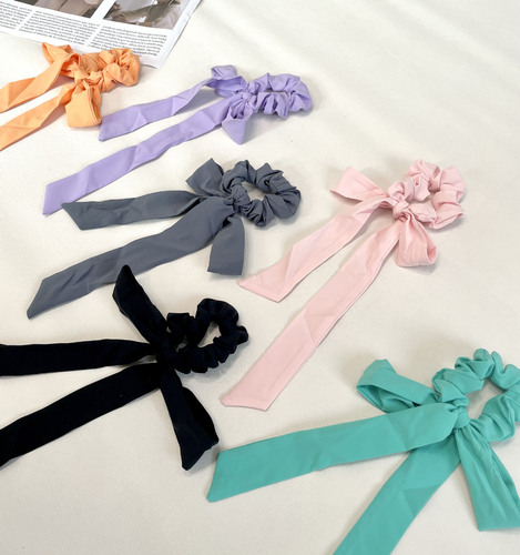 Sports headband for women, bow tie hair accessory, yoga temperament, one-size-fits-all headscarf, adjustable solid color headband