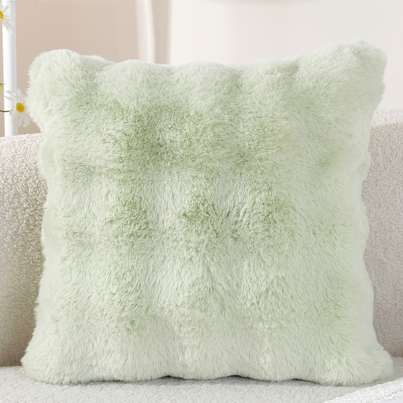 Fallo de conejo almohada de peluche balcón ventana flotante almohada de aire crema almohada de sofá sala de estar cojín de alta calidad invierno