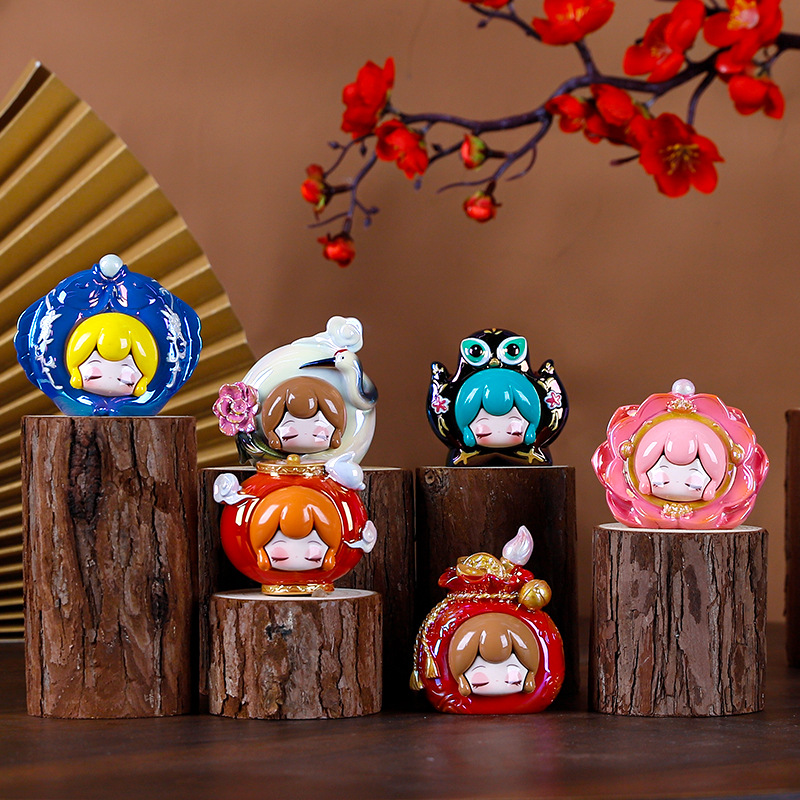 창의적인 민속 문화 유물 블라인드 박스 수제 소형 장식품 수지 공예품 트렌디한 휴일 선물 어린이 선물