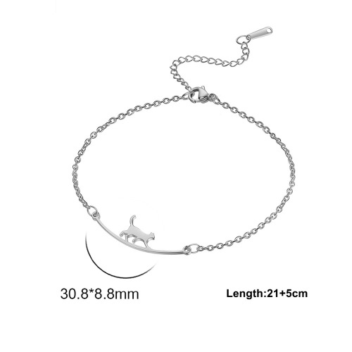 Hot selling cute walking cat women anklet stainless steel jewelry anklet fashion beach accessories wholesale