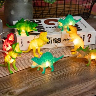 Cross-border new led dinosaur light string children's cartoon vinyl decorative lights Christmas battery lights manufacturers wholesale