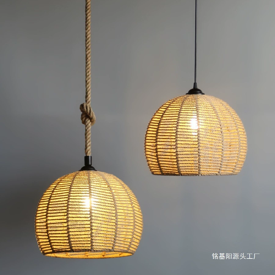 Люстра из конопляных шариков, пасторальный ретро, ​​простой креативный ресторан B&B, чайный домик, ресторан, коридор, персонализированный бар, люстра из конопляной веревки