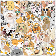 50张可爱卡通狗涂鸦贴纸水杯电脑冰箱手机装饰贴纸防水批发