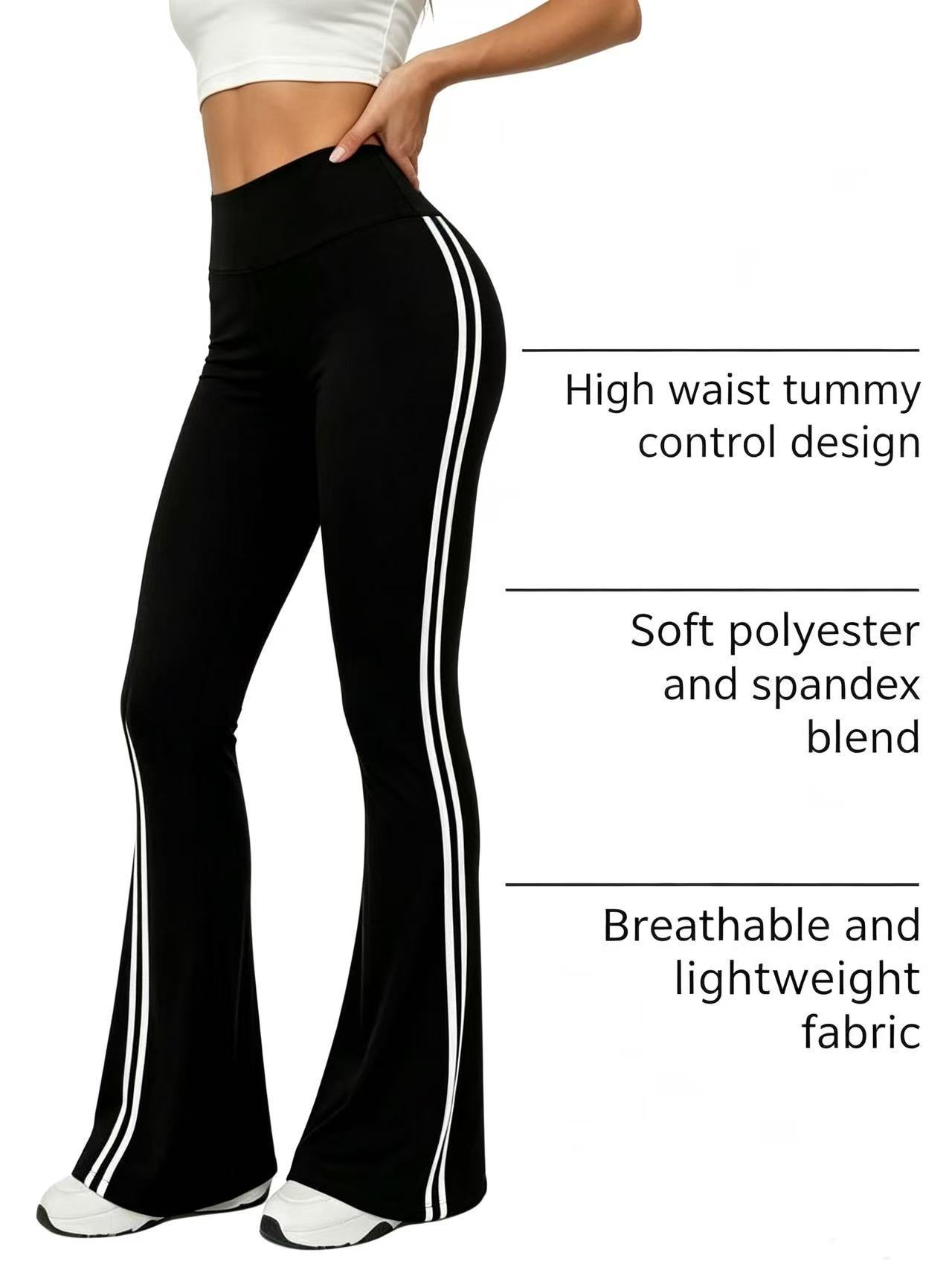 Deportes al aire libre cintura alta lado blanco micropantalones elásticas pantalones de acondicionamiento delgado pantalones de acondicionamiento de mujeres image 2