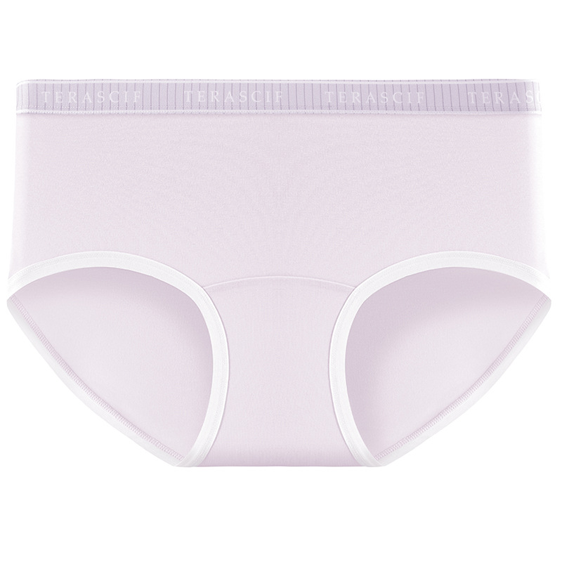 Bragas de entrepierna alargada, algodón puro para mujer, antibacteriano 10A, borde de color, cómodo, dulce de niña, calzoncillos sin costuras de cintura media