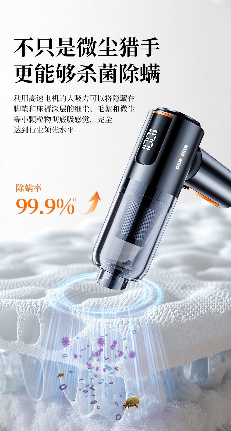 Car-mounted wireless multifunctional vacuum cleaner, super powerful dry-type high-power portable rechargeable mini handheld vacuum cleaner