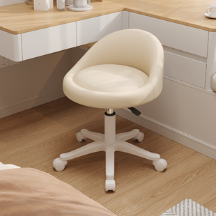New Trendy Influencer Makeup Chair Dressing Table Stool for Girls' Bedroom, Light Luxury Manicure Chair with Adjustable Height and Wheels