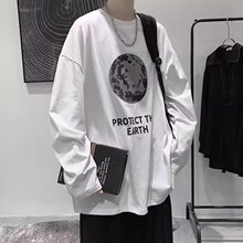 秋冬季长袖圆领卫衣男穿秋衣潮大码情侣装印花套头衫T袖