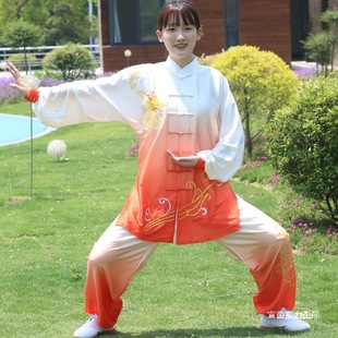 Tai Chi Clothing Women's New Summer Classy Elegant Chinese Style Embroidered Tai Chi Practice Clothing Men's Performance Clothing Ready in Stock