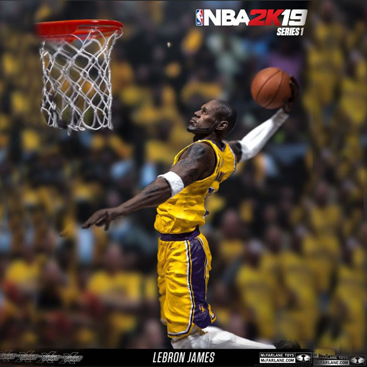 Mcfarlane Nba Basketball Star 2K19 James Collector's Edition Basketball Stand Model Doll Doll Figure