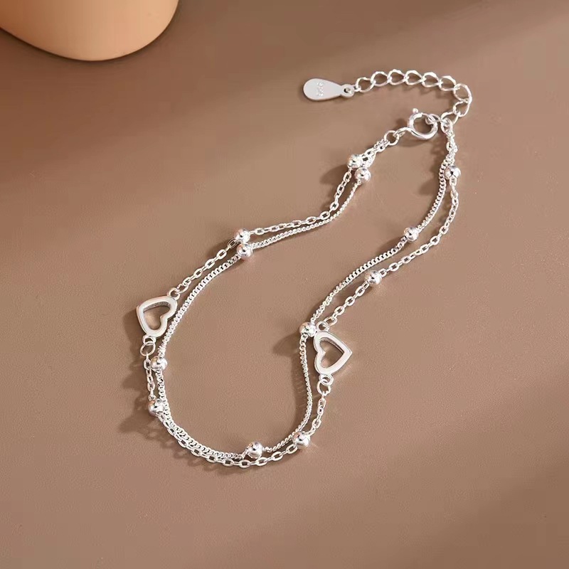 Double Layer Heart Bracelet For Women Elegant Niche Design Jewelry_voghion.com