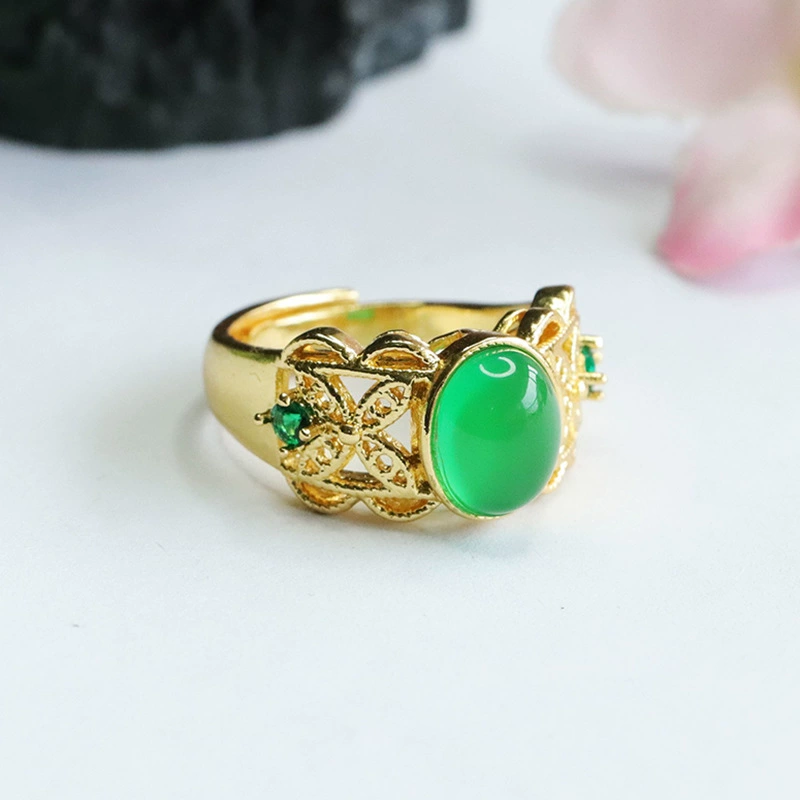 Xinyu Ice Green Onyx кольцо императорский зеленый халцедон хрустальное кольцо ювелирные изделия женская фабрика оптом MN4042701