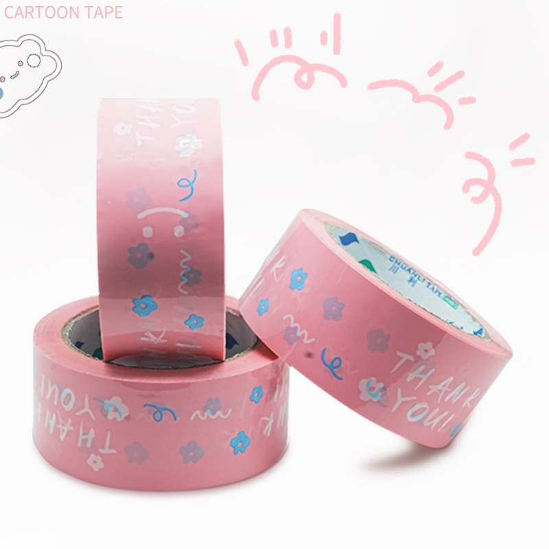 Factory English printing tape ThankYOU thank you for patronizing sealing tape cute pink cartoon tape