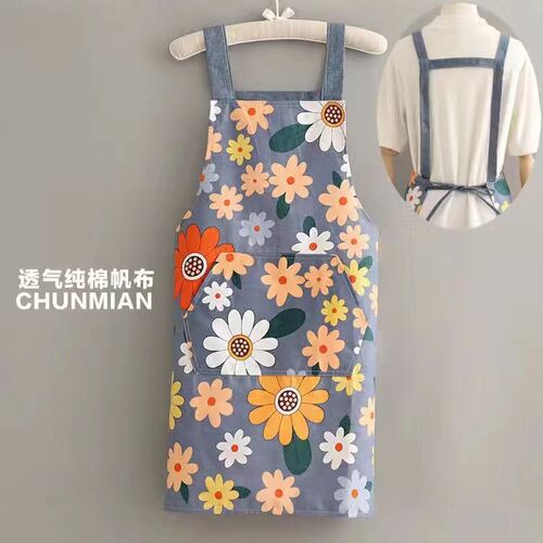 Wholesale flower apron for women's kitchen home cooking men's fattening waterproof breathable wear-resistant work clothes waterproof PVC