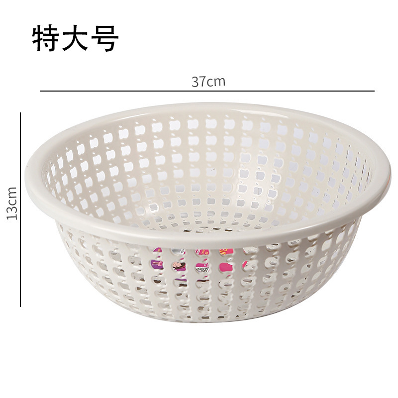 Cesta de drenaje de plástico hueca redonda Cesta de almacenamiento engrosada de frutas y verduras de cocina Cesta de lavado con filtro multifuncional