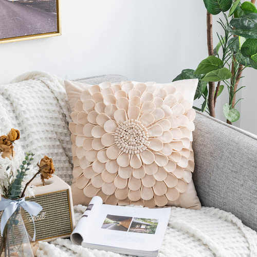 Nordic beauty light luxury ins style sunflower pillowcase Xiaohongshu internet celebrity flower pillow petal bedside cushion cover
