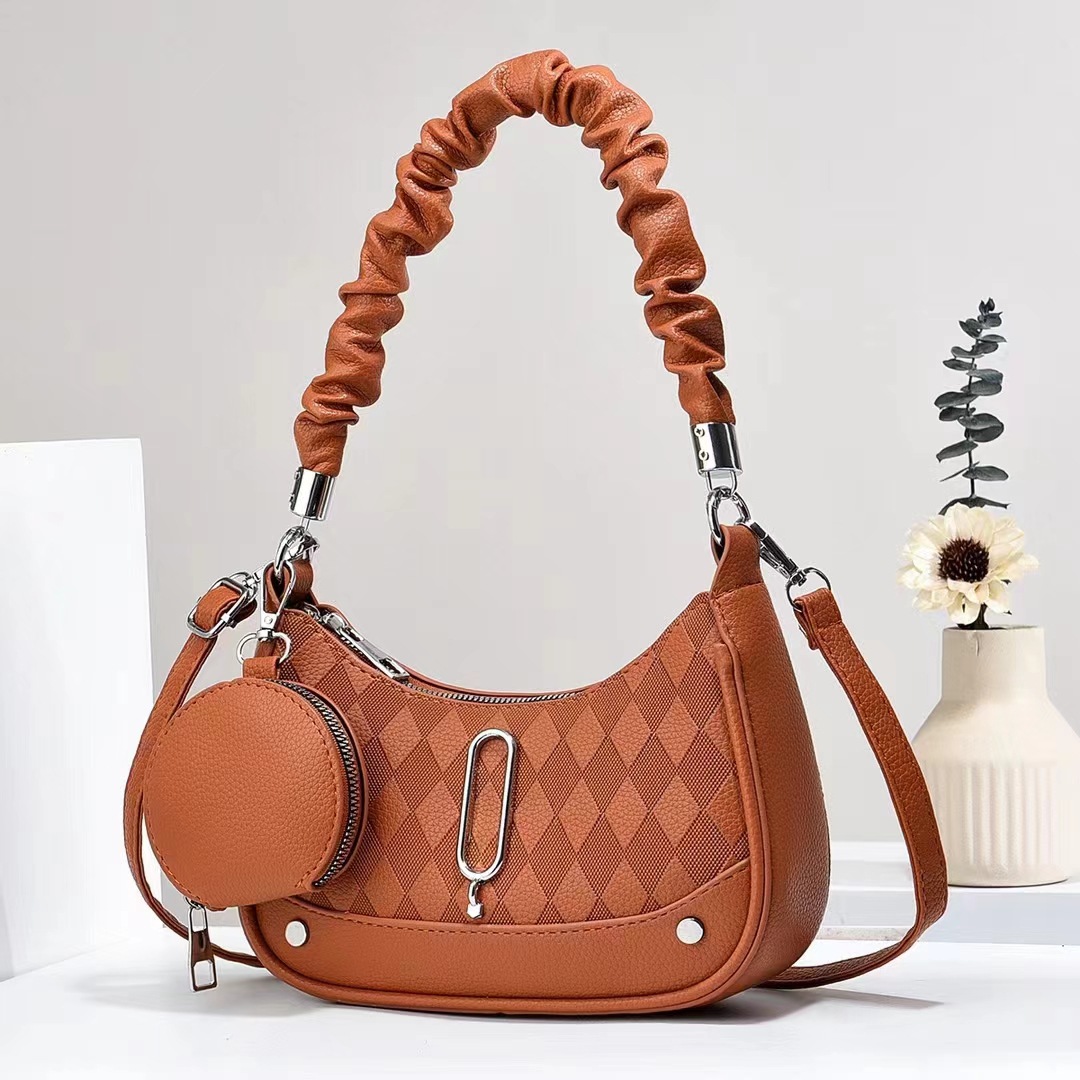 Women's Bags Underarm Bags Trendy Simple And Fashionable Versatile Soft Leather Shoulder Crossbody Small Square Bag_voghion.com