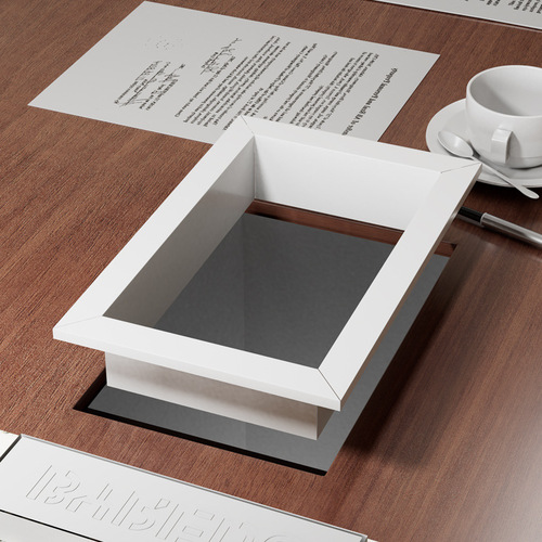 Embedded desktop direct paper disposal cover stainless steel trash can household square kitchen sink commercial