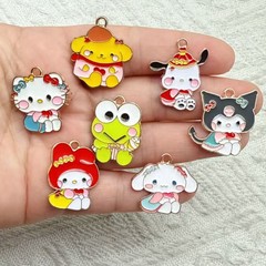 漫画サンリオイヤリングクロミハローキティオイルドロップイヤリング DIY ジュエリー日本と韓国の動物イヤリングペンダント