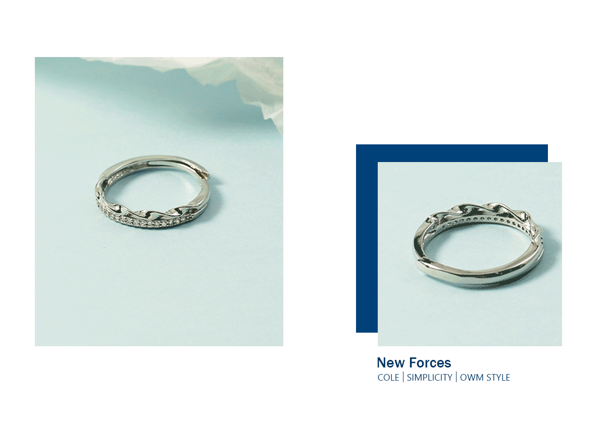 Bague alimentaire à bouche ouverte au design minimaliste en diamant à motif torsadé version coréenne avec personnalité à la mode, polyvalente_voghion.com