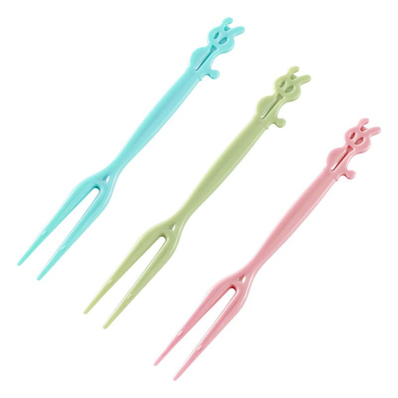 Бытовая одноразовая фруктовая вилка в штучной упаковке костюм Пластиковый фруктовый знак Еда вилка для торта Десертная вилка Фруктовая вилка