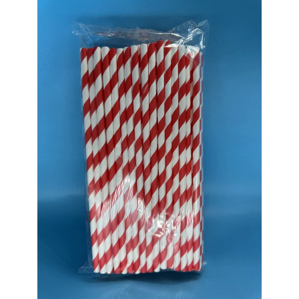 Red stripe 6*197 flat mouth/bare tube/100 pieces/three-layer paper