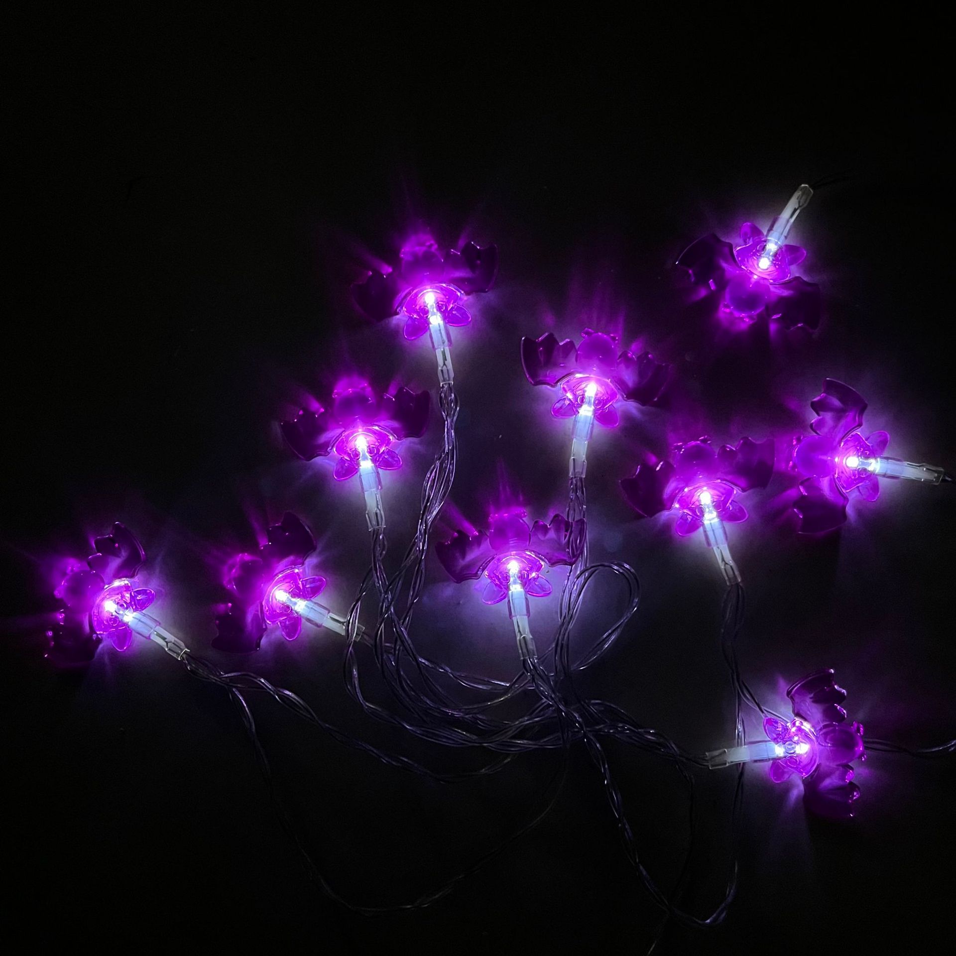 Cruz-frontera especial de Halloween LED Cadena de luz cráneo calabaza murciélago fantasma ojo fiesta ambiente decorativo luces