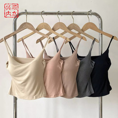 Large-breasted suspender vest with coaster expansive bra to show breasts, inner and outer wear sexy versatile tops out of nothing