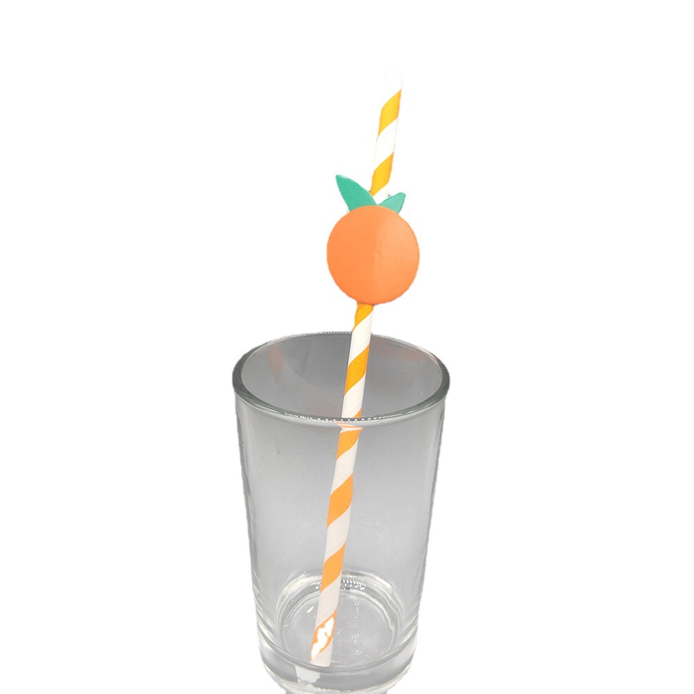 En stock creativo fiesta paja de papel paja desechable papel Kraft degradable bar bebida pastelería paja decorativa