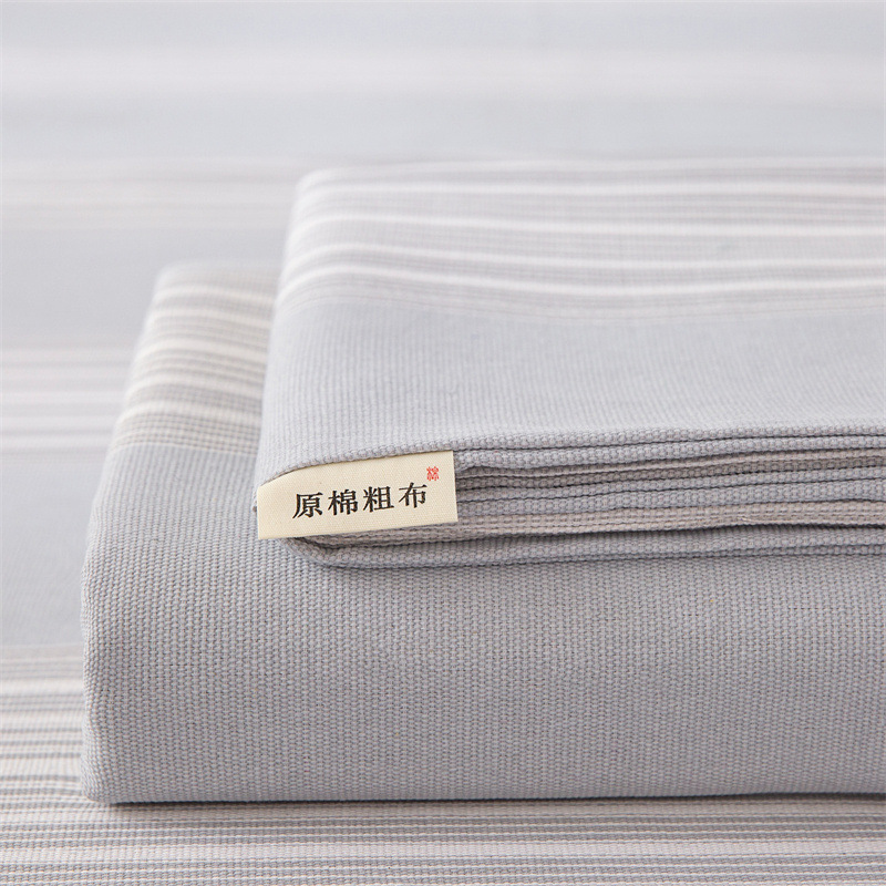 Youyixin Clase A sábanas de tela gruesa vieja de algodón puro pieza única 100 algodón individual dormitorio doble engrosado funda de almohada de tres piezas