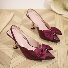 A 14604 Bow Hollow Out Wedding Shoes �����Ь �羳�W��