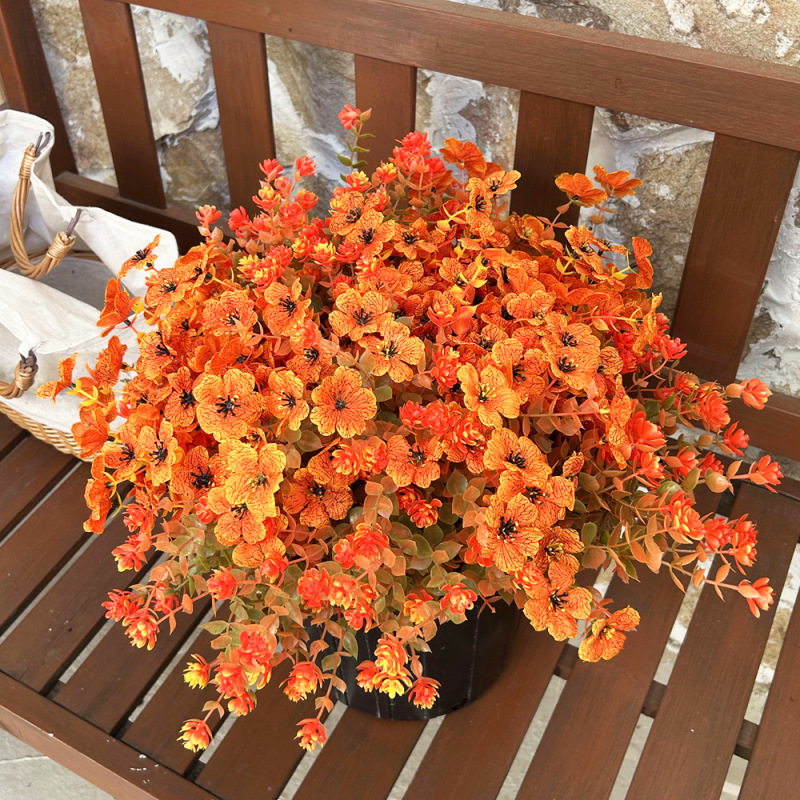 クロスボーダー造花アマゾン秋秋赤ユーカリ造花葉布花バイオレットサンセットレッド屋内外|undefined