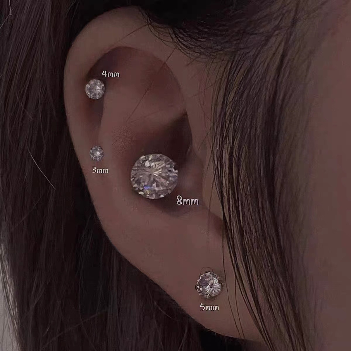 Labret stud lip piercing jewelry styling detail