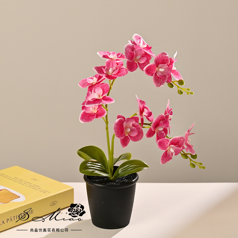 15 tela pequeña orquídea mariposa simulación bonsai decoración del hogar fotografía flores artificiales flores de boda pequeñas adornos flores simuladas
