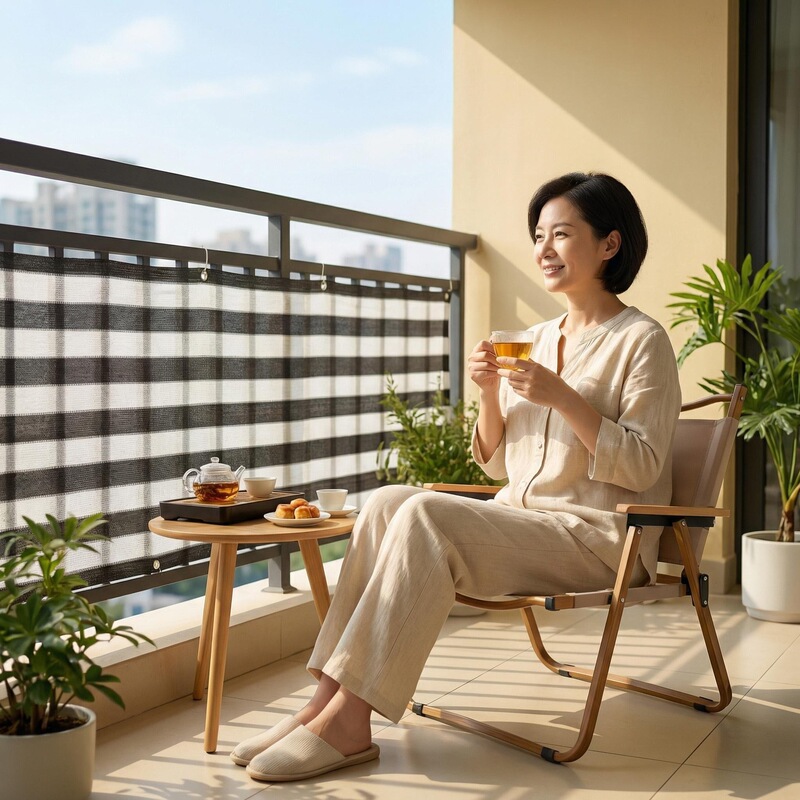 Balcony Privacy Net Sunshade Sail 200g Hdpe Edge-Sealed with Buckles Cross-Border Sunshade Net Plastic Net Thickened