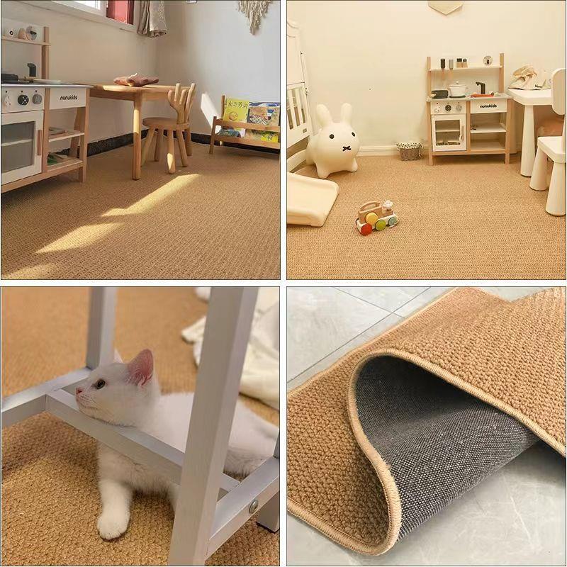 Imitation Sisal Pineapple Loop Carpet, Extra Thick Carpet for Bedroom, Living Room, Entryway, Rental House, Non-Stick Hair