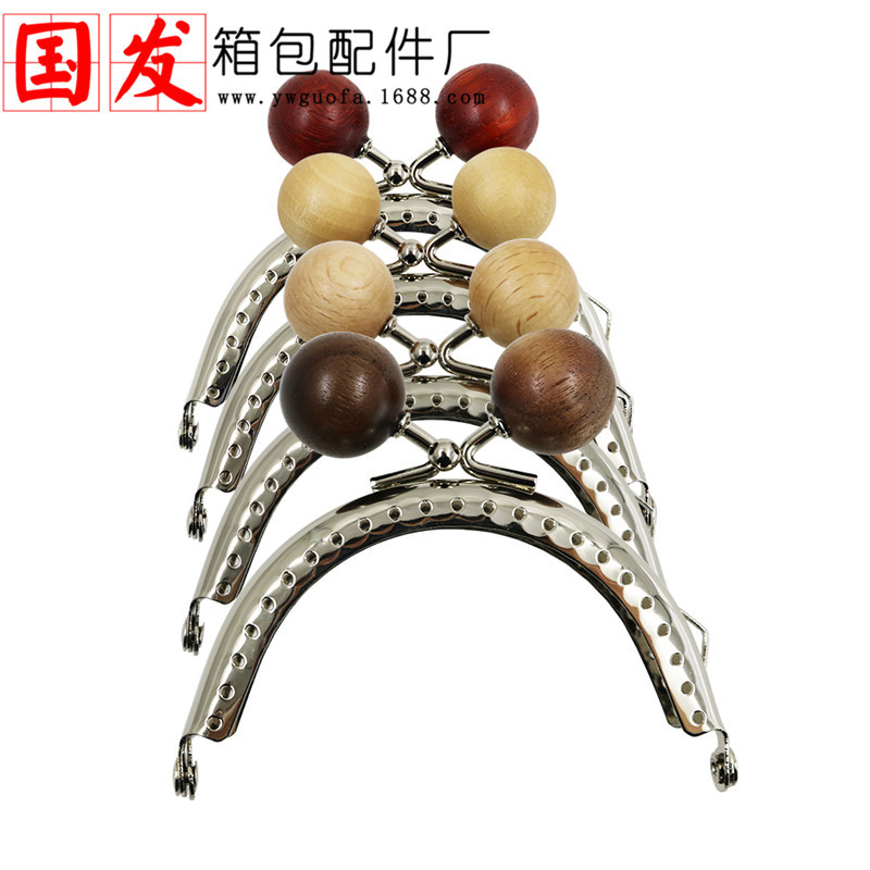 Una sola oreja de 8,5 cm semicircular cuentas de madera brillante oro 20MM cabeza de caramelo de cuentas de madera [plateada] accesorios de bolsa de oro