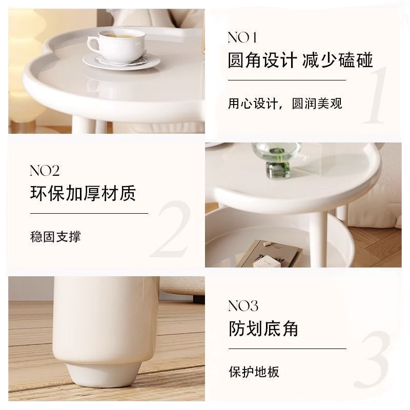 창조적 인 사이드 테이블 간단한 작은 커피 테이블 소파 사이드 캐비닛 크림 테이블 거실 모바일 스토리지 랙 인터넷 인기있는 침대 옆 테이블