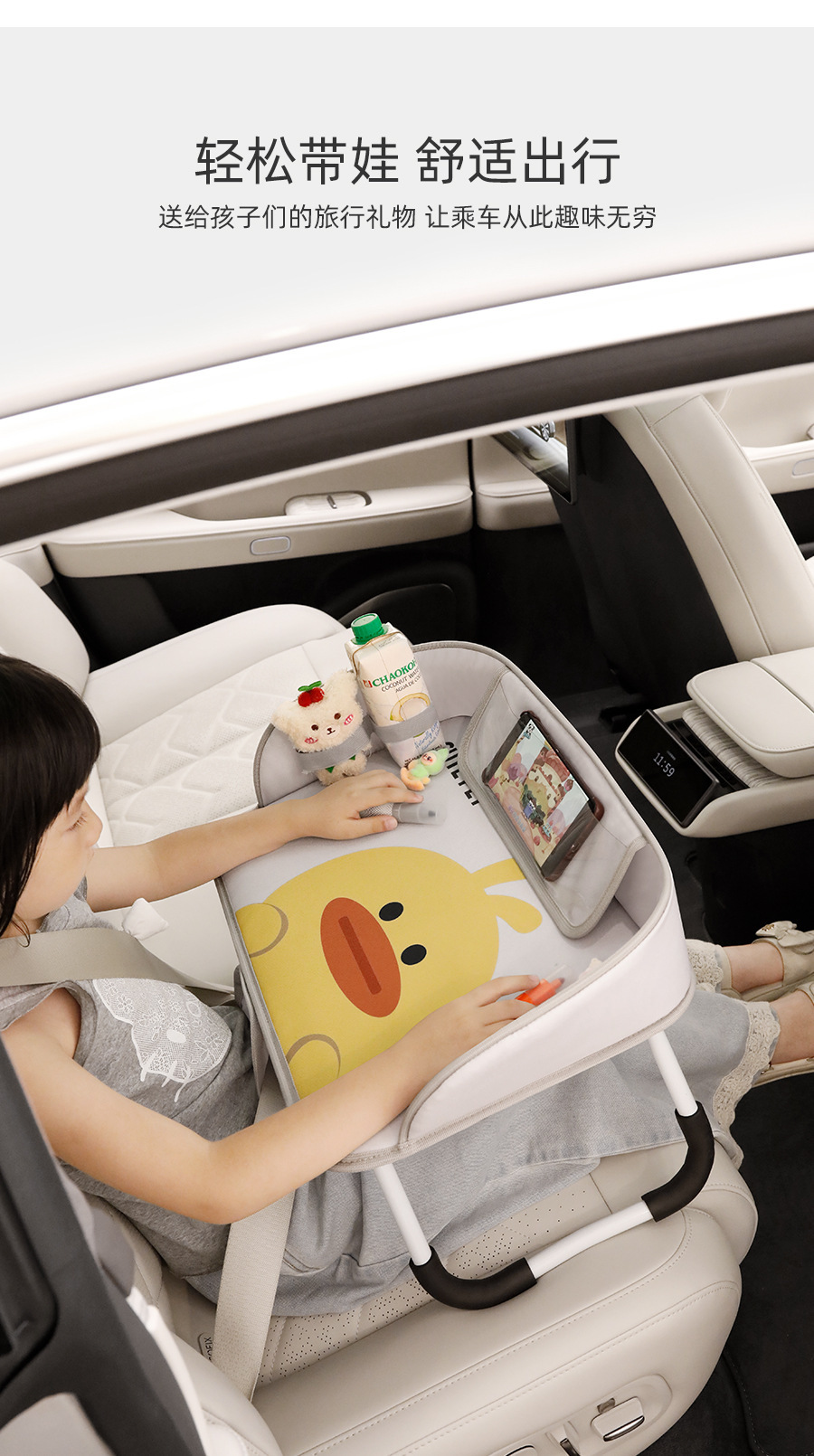 Car-Mounted Small Table for Girls, Foldable Dining Table for the Driver's Seat, Makeup Tool, Computer Workstation, Car Passenger Seat