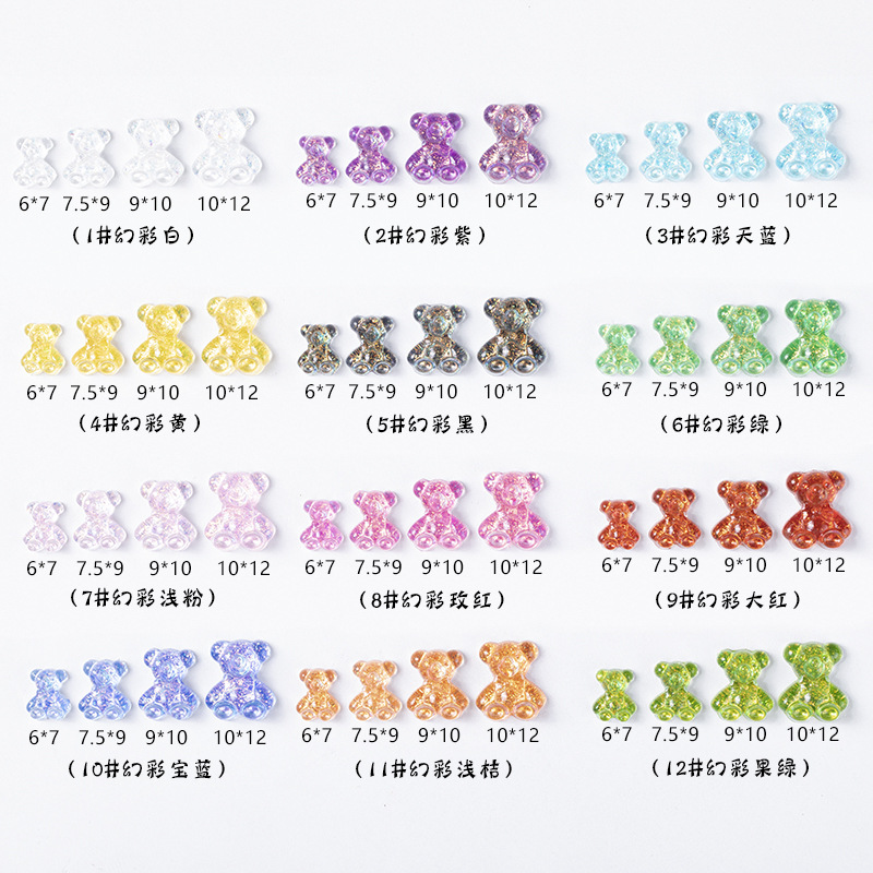 Cartoon accessories, three dimensional nail stickers for nails, accessory, new collection, with little bears