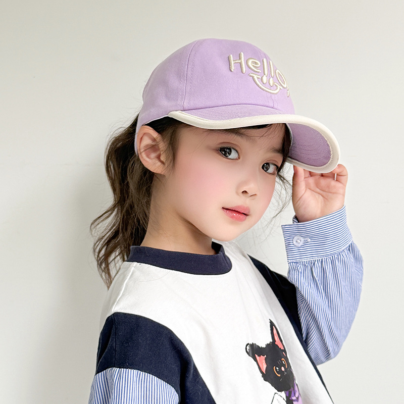 Sombreros para niños Primavera y otoño Sombrero de visera para niñas Gorras de béisbol para bebés coreanos Gorro para el sol para niñas de todo fósforo