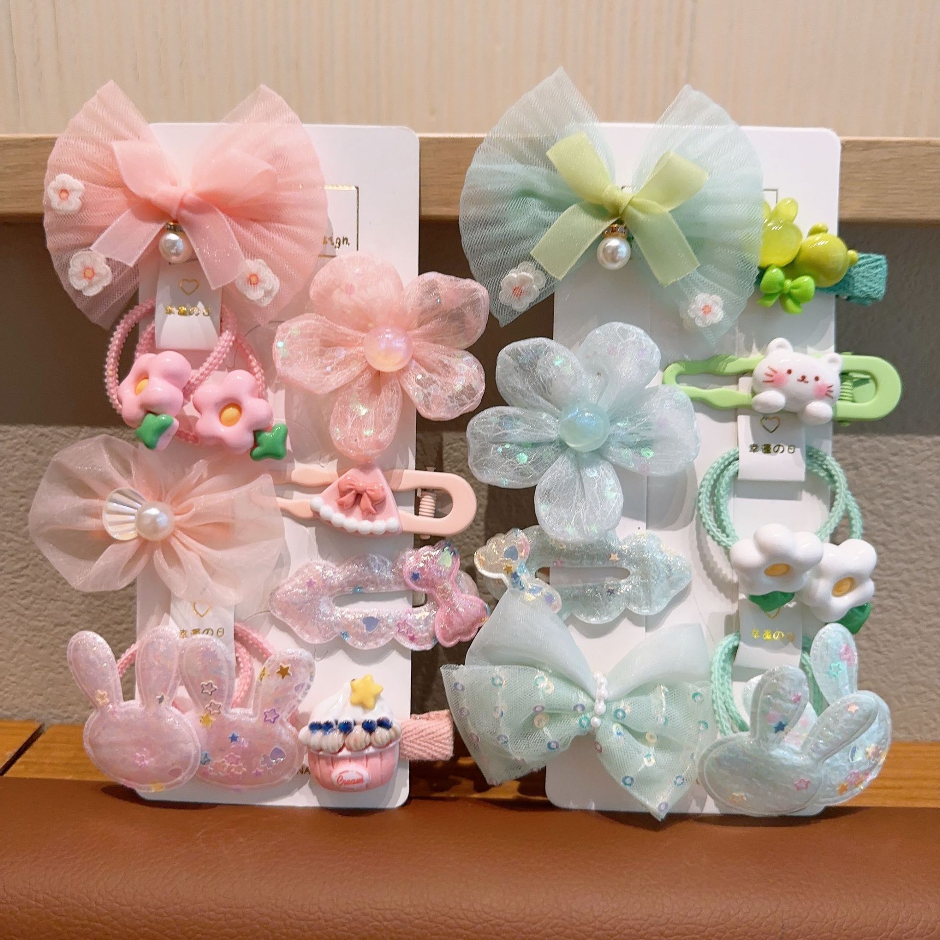 Niños Ice and Snow Strange clip de cabello conjunto de banda de goma de niña dibujos animados clip de cabello roto niñas clip de frangeo adornamiento para el cabello dulce